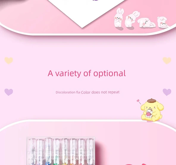 Renkli Işık Yayan Jel Kalemler - 8 Renk Hızlı Kuruyan - 9