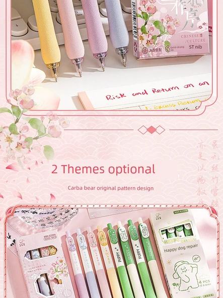 Press Jel Kalem - [Gül Rüyası + Amerikan Tarzı Kupa] 2 Kutuda 8'li Paket - 8