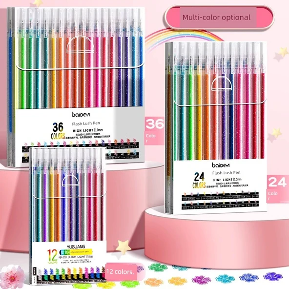 Renkli Işık Yayan Jel Kalemler - 8 Renk Hızlı Kuruyan - 3