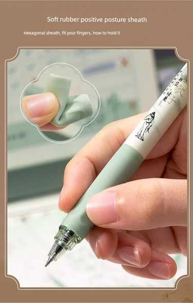 Hızla Kuruyan Jel Kalem Seti - Üniversite Serisi + Beyaz Sis Gülü - 0.5mm Siyah Mürekkep - 8'li Paket - 11