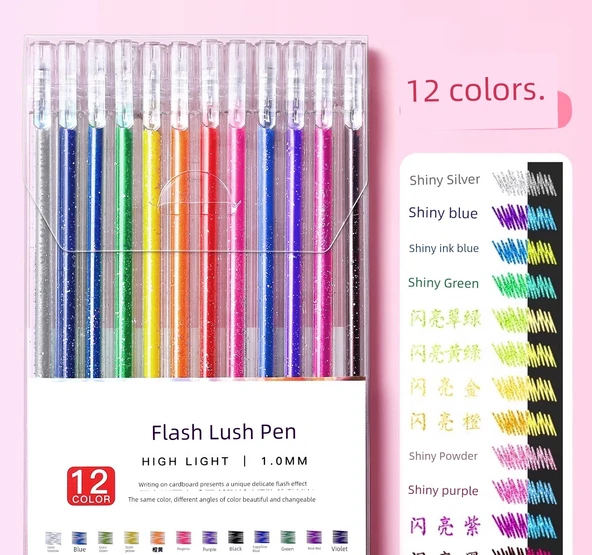 Renkli Işık Yayan Jel Kalemler - 8 Renk Hızlı Kuruyan - 11