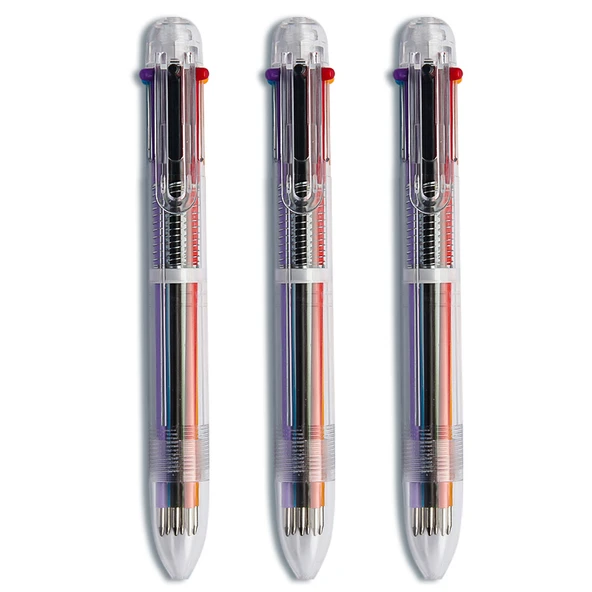 Baskı Tipi Çok Renkli Entegre 0.5mm Tükenmez Kalem - 30% Mürekkep - 6 Renk - 3 - Resim 5