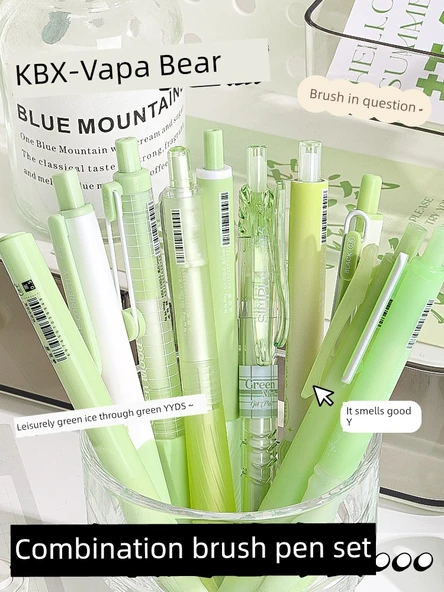 Baskı Jel Kalem 0.5mm ST Uç Hızlı Kuruyan Mürekkep - Beyaz A 5 + Beyaz B 5 + Mavi B 5 - 2