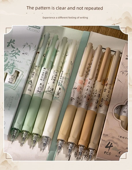 Hızla Kuruyan Jel Kalem Seti - Dört Aile Evi Getiriyor - 0.5mm Siyah Mürekkep - 16'lı Paket - 10