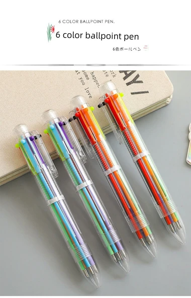 Baskı Tipi Çok Renkli Entegre 0.5mm Tükenmez Kalem - 30% Mürekkep - 6 Renk - 3 - Resim 6