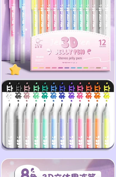 Fluoresan Kalem Seti - Flash Çift Hat Kontur Kalem [12 Renk Set] 12 Adet - 9