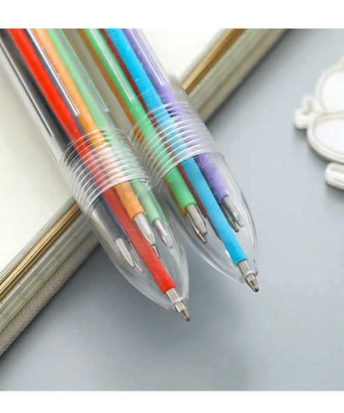 Baskı Tipi Çok Renkli Entegre 0.5mm Tükenmez Kalem - 30% Mürekkep - 6 Renk - 3 - Resim 11