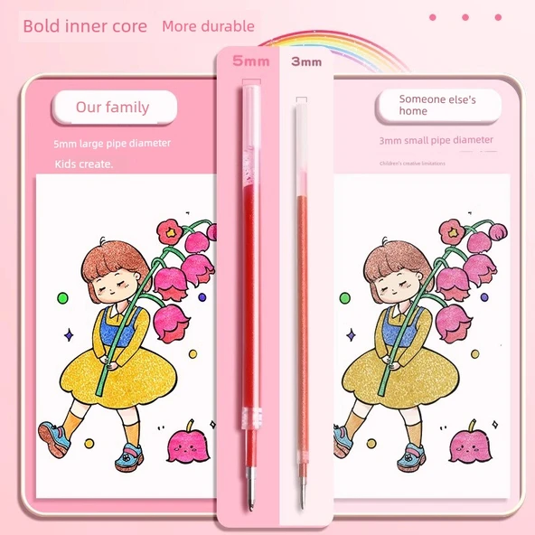 Renkli Işık Yayan Jel Kalemler - 8 Renk Hızlı Kuruyan - 5