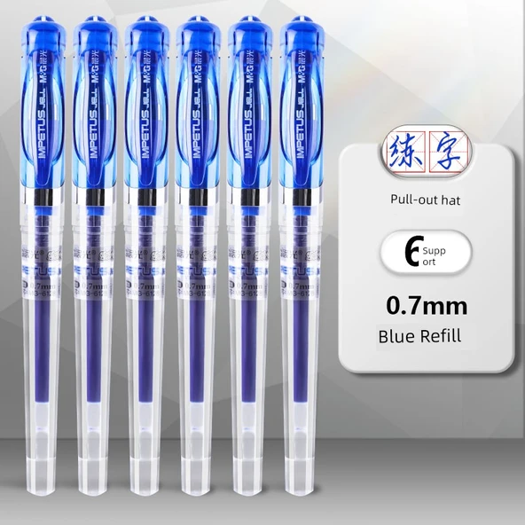 Jel Kalem - 6 Mavi Kalem - 0.7mm