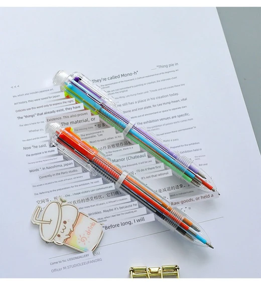 Baskı Tipi Çok Renkli Entegre 0.5mm Tükenmez Kalem - 30% Mürekkep - 6 Renk - 3 - Resim 10