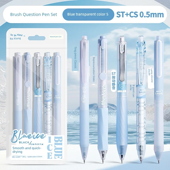 Baskı Jel Kalem 0.5mm ST Uç Hızlı Kuruyan Mürekkep - Mavi B 5