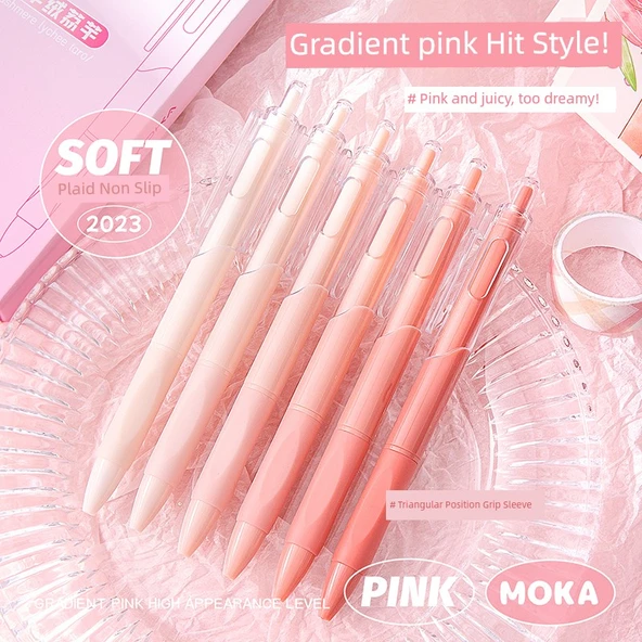 Fırça Kalem 0.5mm Hızlı Kuruyan Jel Kalem - 6 Adet Gradyan Pudra - Resim 3