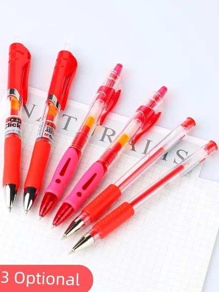 Kırmızı Jel Kalem - [Klasik Baskı Kombinasyonu] 6+20 G-5 Yedek - 3