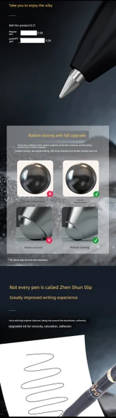 Deli Press Jel Kalem - 0.5mm - 11 Siyah 1 Kırmızı Altın İşaretleme Kalemi - Resim 9