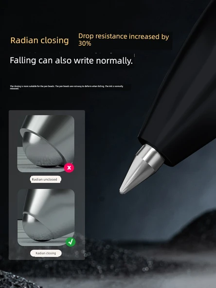 Deli Press Jel Kalem - 0.5mm - 11 Siyah 1 Kırmızı Altın İşaretleme Kalemi - Resim 3