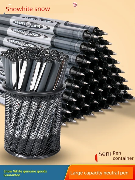 Büyük Kapasiteli 0.5mm Jel Mürekkep Tükenmez Kalem - Mermi Siyah 24 - Kalem Kutulu - 2