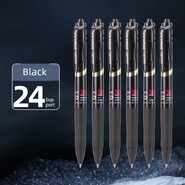 Deli Press Jel Kalem - 0.5mm - 24 Siyah Altın İşaretleme Kalemi