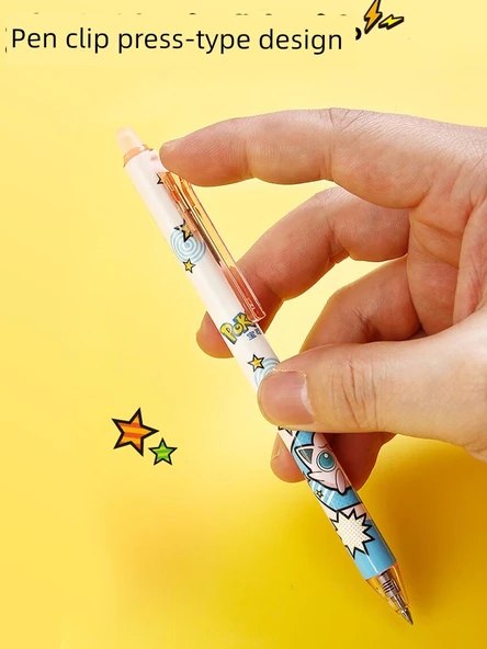 Silinebilir Jel Kalem - 0.5mm - 4 Siyah + 4 Kristal Mavi - 8 Silinebilir Silgi - 6