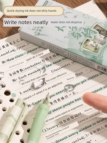 Hızla Kuruyan Jel Kalem Seti - Üniversite Serisi - 0.5mm Siyah Mürekkep - 4'lü Paket - 6