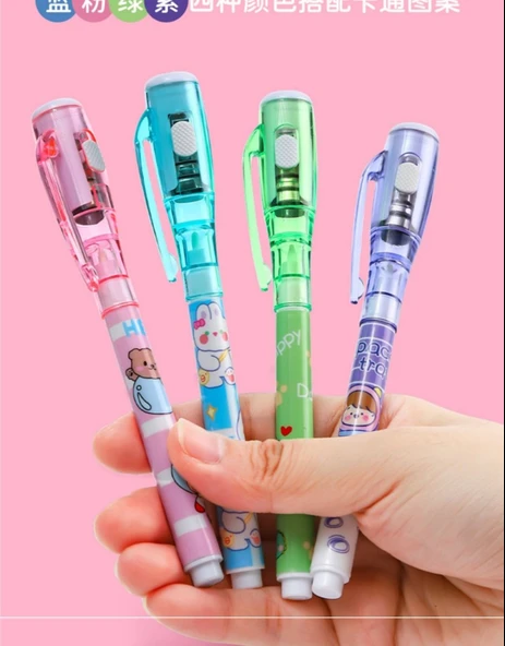 Gizli Mürekkep Kalemi - Pembe/Uzay Ayısı (1 set) - 12