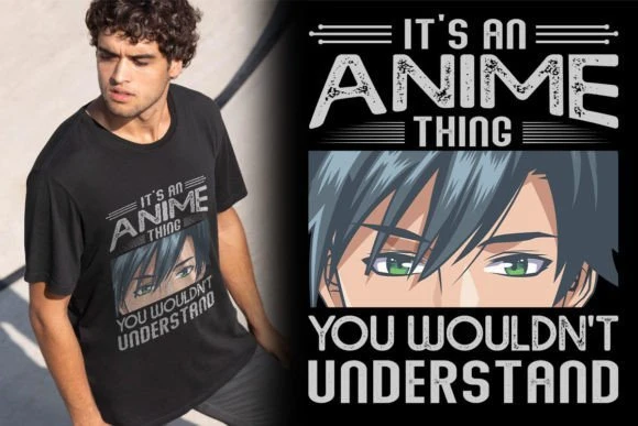 Anime Kısa kollu bisiklet yaka t-shirt