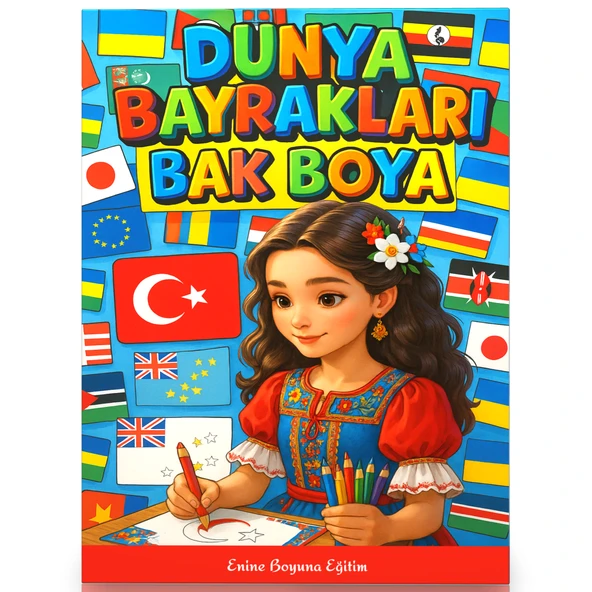 Dünya Bayrakları Boyama Kitabı Renkli Bayrak Örnekleriyle (200 Ülke) ürün görseli 1