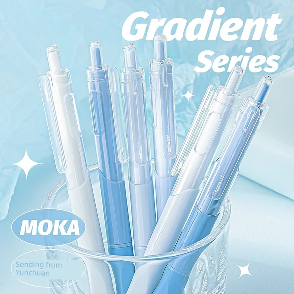 Fırça Kalem 0.5mm Hızlı Kuruyan Jel Kalem - 6 Adet Gradyan Pudra - Resim 6