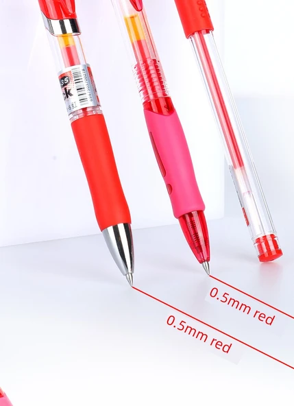 Kırmızı Jel Kalem - [Klasik Baskı Kombinasyonu] 6+20 G-5 Yedek - 10