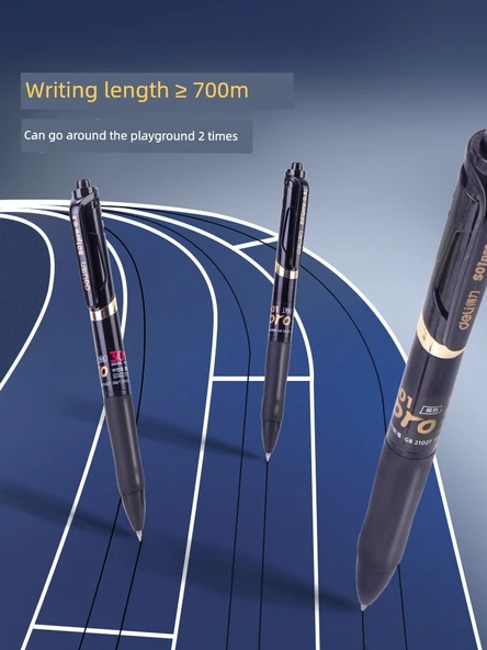 Deli Press Jel Kalem - 0.5mm - 11 Siyah 1 Kırmızı Altın İşaretleme Kalemi - Resim 6