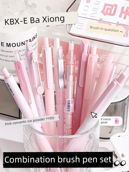 Jel Kalem Seti - Mavi A - 0.5mm - 5 Adet + Mavi B - 5 Adet + Pembe A - 5 Adet - 2