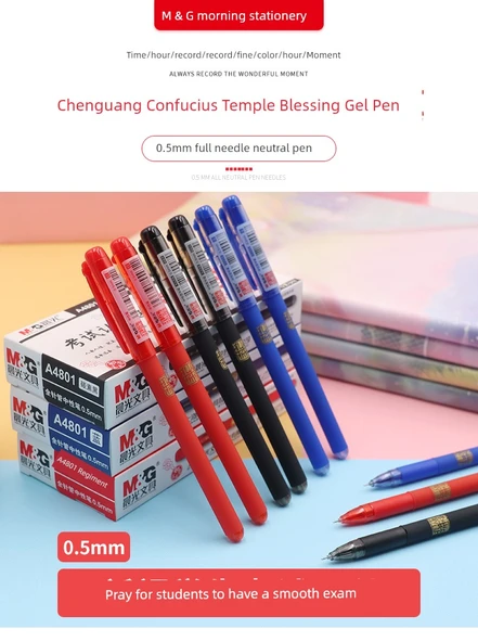 Kalem Seti - 0.5mm - 8 Siyah Kalem + 4 Kırmızı Kalem - 7