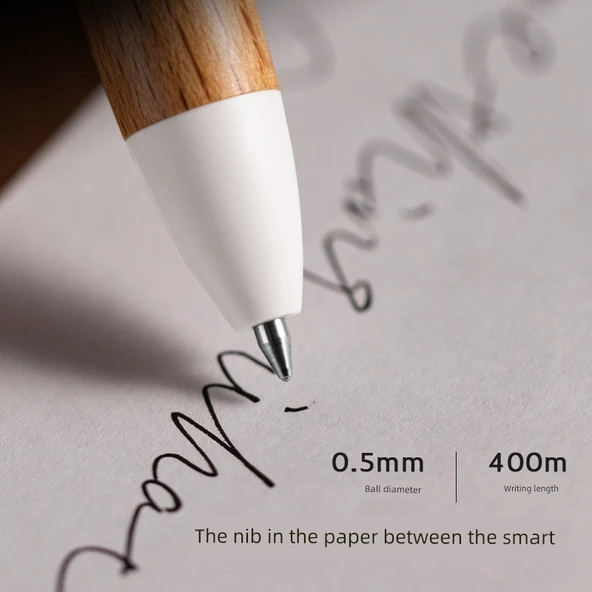 Minimalist Jel Kalem - 0.7mm - Beech Wood - Siyah Mürekkep - 5