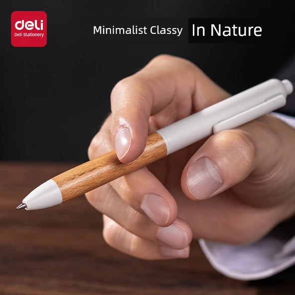 Minimalist Jel Kalem - 0.7mm - Beech Wood - Siyah Mürekkep - 2