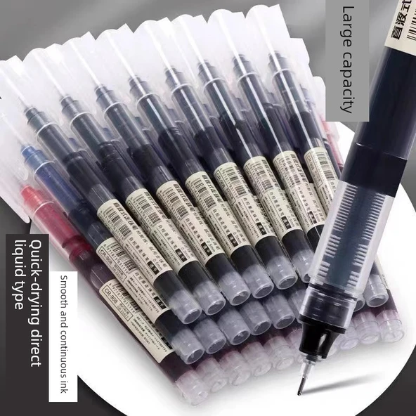 Hızlı Kuruyan 0.5mm Jel Kalem Seti - 36 Adet - Karışık Renk (24 Siyah, 6 Mavi, 6 Kırmızı) Mat Kalem - 2