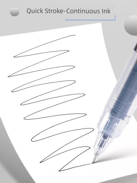 Hızlı Kuruyan Tükenmez Kalem - 12 Adet Siyah - Resim 3