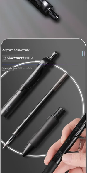 K35 Basmalı Jel Kalem - Cool Siyah K35 - 5+20 Chenguang G-5 Siyah Makaralar - Resim 12