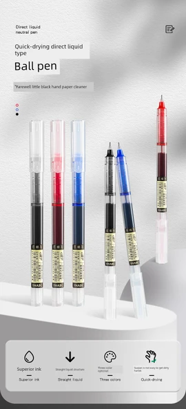 Sıvı Jel Kalem 0.5mm - 20 Adet (10 Siyah + 5 Kırmızı + 5 Mavi) - 7