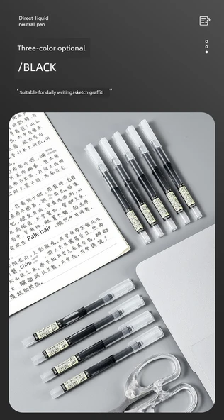Sıvı Jel Kalem 0.5mm - 20 Adet (10 Siyah + 5 Kırmızı + 5 Mavi) - 8