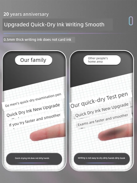 K35 Basmalı Jel Kalem - Cool Siyah K35 - 5+20 Chenguang G-5 Siyah Makaralar - Resim 4