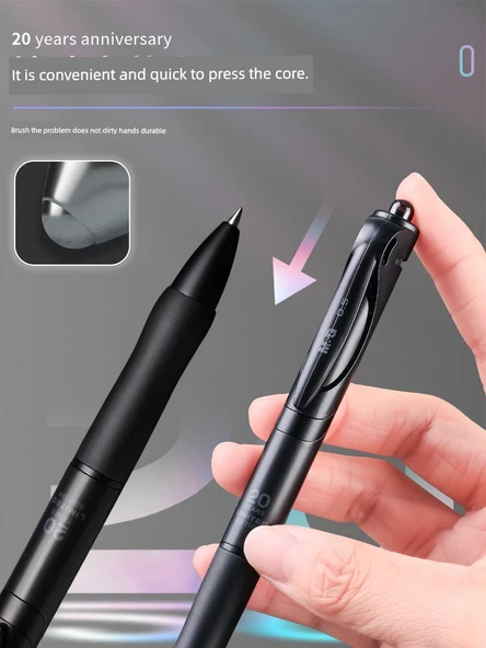 K35 Basmalı Jel Kalem - Cool Siyah K35 - 5+20 Chenguang G-5 Siyah Makaralar - Resim 6