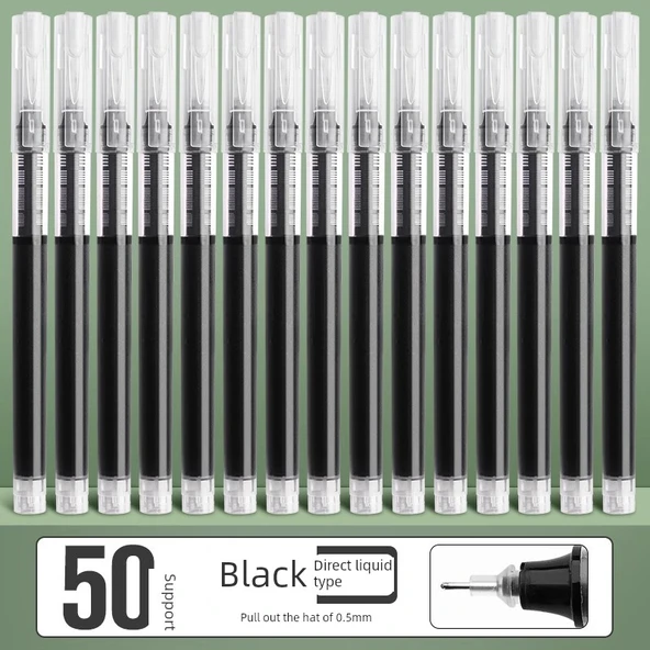 Hızlı Kuruyan Kalem - Siyah Mürekkep - 0.5mm - 50 Adet