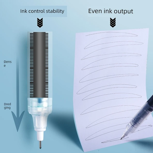 Hızlı Kuruyan Kalem - Siyah Mürekkep - 0.5mm - 20 Adet - Düz Mürekkep - 3