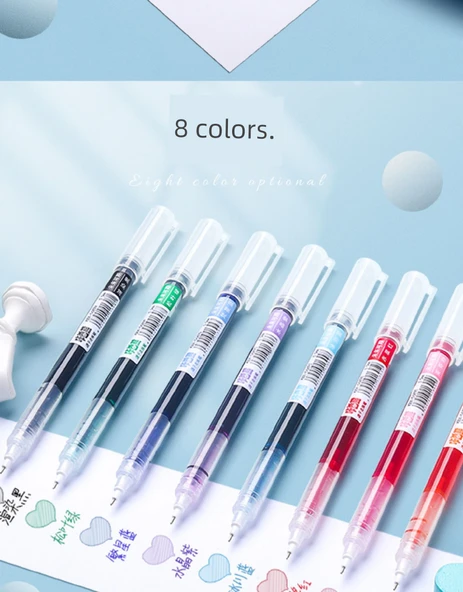 Hızlı Kuruyan Kalem - Siyah Mürekkep - 0.5mm - 100 Adet - Yeni Güncelleme İkinci Nesil - 8