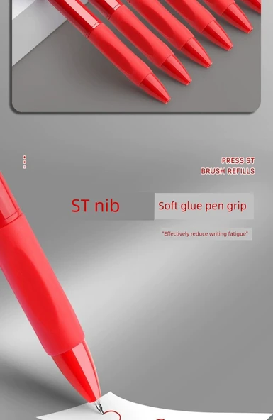 Hızlı Kuruyan Küçük Kırmızı Kalem - 1 Adet - 0.5mm - 9