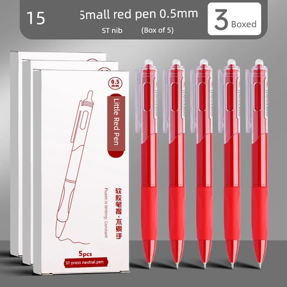 Hızlı Kuruyan Küçük Kırmızı Kalem - 3 Kutu/15 Adet - 0.5mm