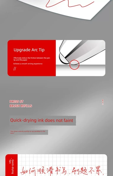 Hızlı Kuruyan Küçük Kırmızı Kalem - 1 Adet - 0.5mm - 10