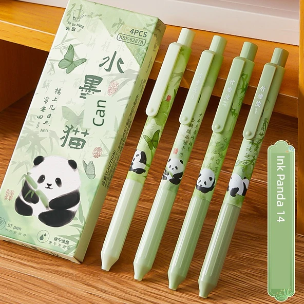 Baskı Jel Kalem 0.5mm Siyah Mürekkep - Panda Mürekkep - 1 Kutu 4 Adet