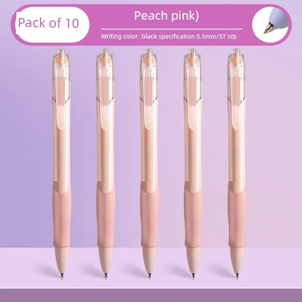 Hızla Kuruyan 0.5mm Jel Tükenmez Kalem Seti - 10 Şeftali Pembe