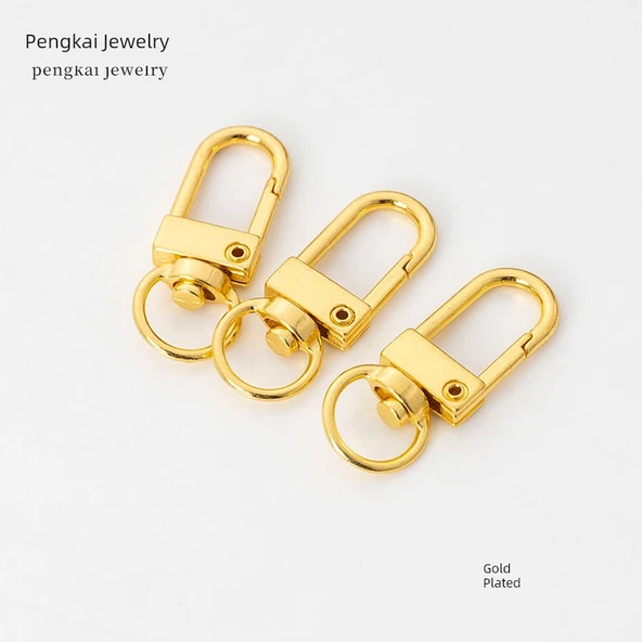 Metal Lobster Klipsi Dönme Lanyard Anahtarlık Aksesuar - Gold