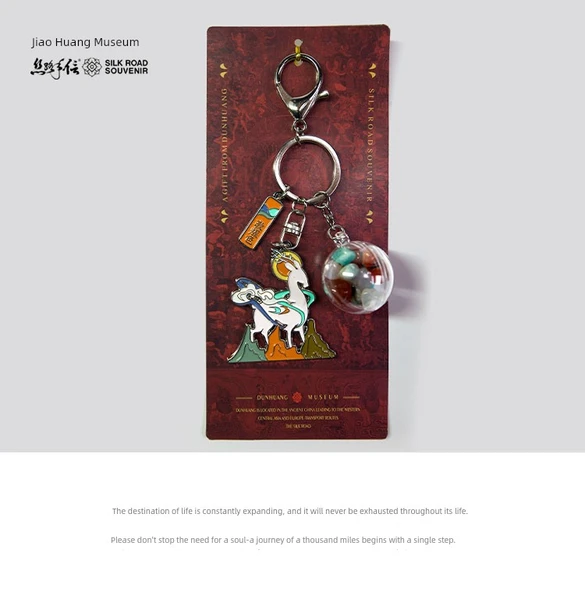 Dunhuang Müzesi Seyahat Eden Dekoratif Taş Anahtarlık Çift Hediyesi - 12